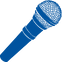 Blue microphone silhouette